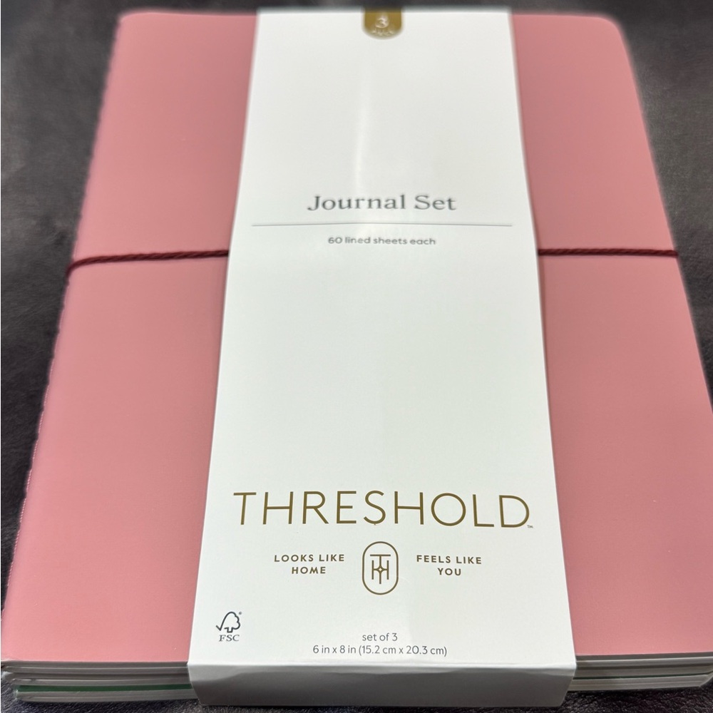 New Treshold Journal Set of 3 Notebooks. Pink‎ Blue and Green. Great Gift